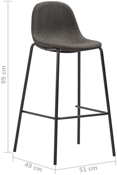 vidaXL Barhocker 6 Stk. Dunkelgrau Stoff 3051099 Bild 7