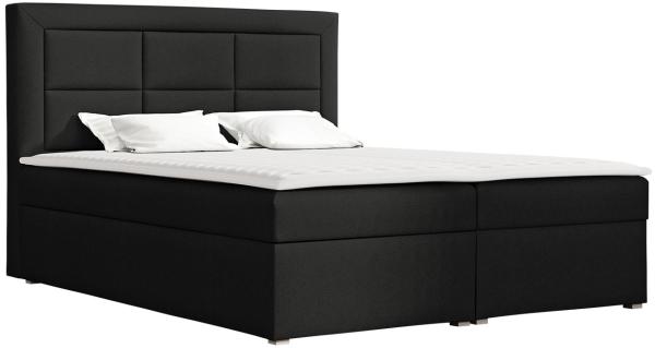 Boxspringbett Classic Box, Schwarz, 140x200 cm