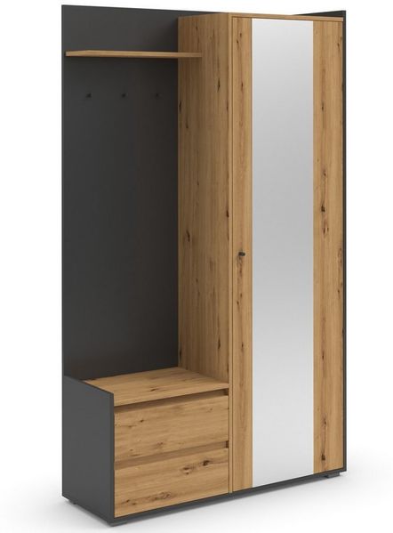 INOSIGN Garderobenschrank Kosmo mit Spiegel Maße 118 x 30 cm, Höhe 190 cm, Breite 110 cm