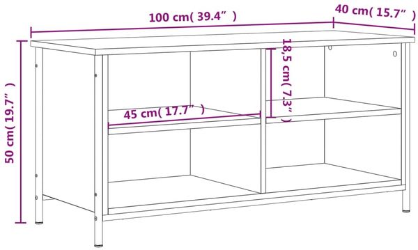 vidaXL TV-Schrank Sonoma-Eiche 100x40x50 cm Holzwerkstoff 832774 Bild 9