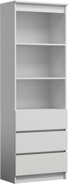 Raumhirsch Furniture Bücherregal Regal, Standregal, Bücherregal, Maße 60 x 35 x 180 cm, 3 Schubladen, 3 Fächer, Viel Stauraum, Stabile Konstruktion