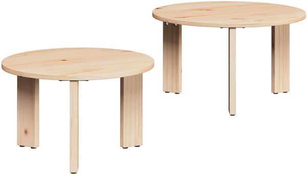 vidaXL Couchtisch 2 pcs Natur Massivholz Kiefer 873559