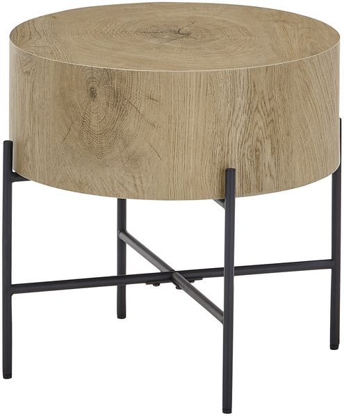Beistelltisch >MANACOR< in Eiche Dekor, Holzwerkstoff/ Metall - 45x45cm (HxD)