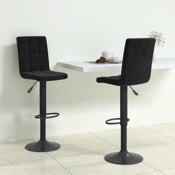 vidaXL Barhocker 2 Stk. Schwarz Samt [335760]