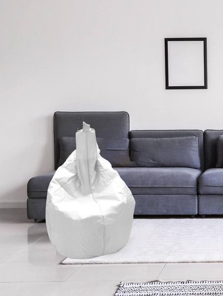 Dmora Eleganter Sitzsack, weiße Farbe, Maße 80 x 120 x 80 cm