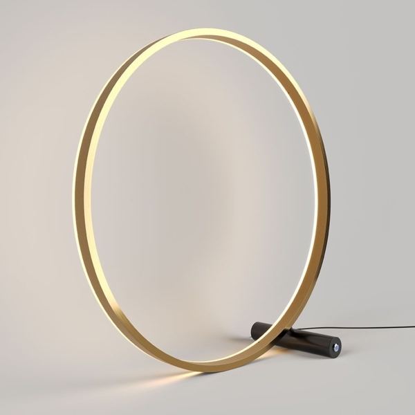 s.luce LED Ring Tischleuchte Direkt oder Indirekt Schwarz, Gold Ø 60cm