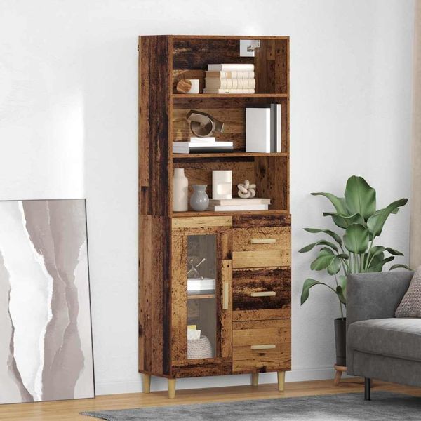 vidaXL Highboard Altholz 69,5 x 34 x 180 cm Holzwerkstoff 3415757