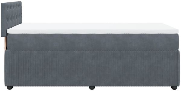vidaXL Boxspringbett mit Matratze Dunkelgrau 90x200 cm Samt 3289939 Bild 7