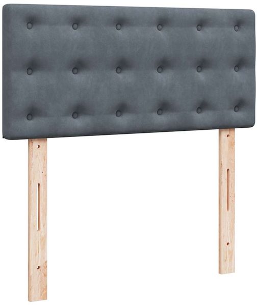 vidaXL Boxspringbett mit Matratze Dunkelgrau 90x200 cm Samt 3289939 Bild 12