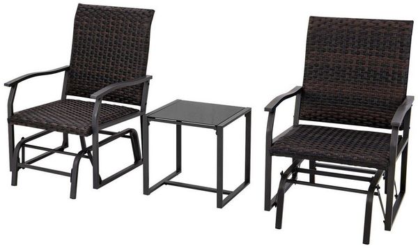 KOMFOTTEU Balkonset, Polyrattan Sitzgruppe für Garten, Hinterhof & Balkon