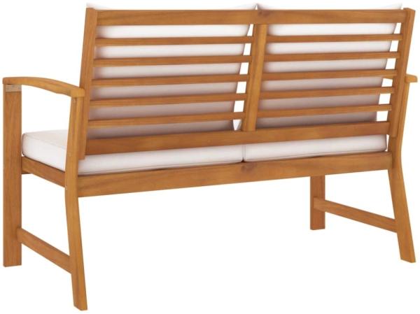 vidaXL Gartenbank 120 cm mit Creme Kissen Massivholz Akazie 318339 Bild 6