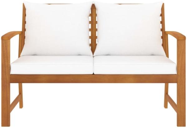 vidaXL Gartenbank 120 cm mit Creme Kissen Massivholz Akazie 318339 Bild 4