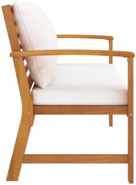 vidaXL Gartenbank 120 cm mit Creme Kissen Massivholz Akazie 318339 Bild 2