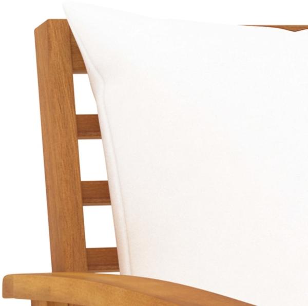 vidaXL Gartenbank 120 cm mit Creme Kissen Massivholz Akazie 318339 Bild 5