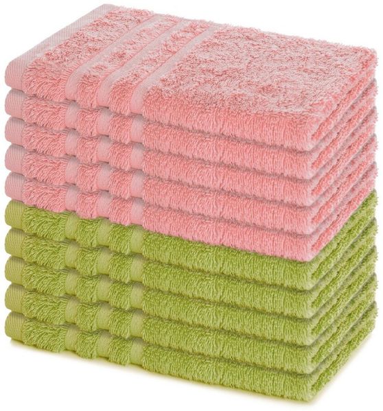 Lavea Gästehandtücher 30x50 cm, 10er Set Gästehandtuch, Elena-Frottee Handtuch, Gästetuch, (Set, 10-St), 500 g/m² Frottier, weich & saugstark, pflegeleicht
