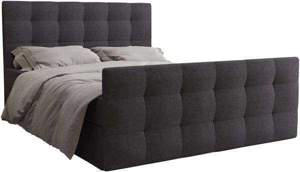 AX LIVING Boxspringbett 140x200 mit Bettkasten Orchido Grau – Luxus&Funktionalität Bild 2