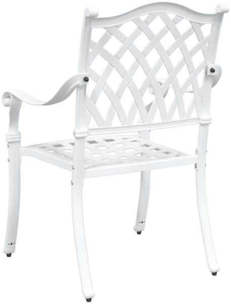 vidaXL Gartenstuhl 2 pcs Weiß 55 x 56,5 x 91cm Aluminium 42002376 Bild 5