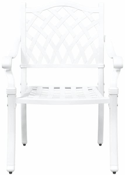 vidaXL Gartenstuhl 2 pcs Weiß 55 x 56,5 x 91cm Aluminium 42002376 Bild 3