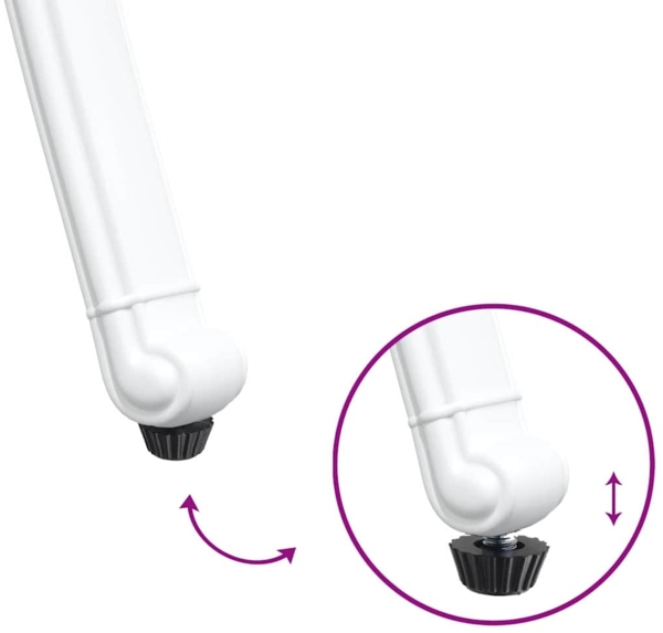 vidaXL Gartenstuhl 2 pcs Weiß 55 x 56,5 x 91cm Aluminium 42002376 Bild 8