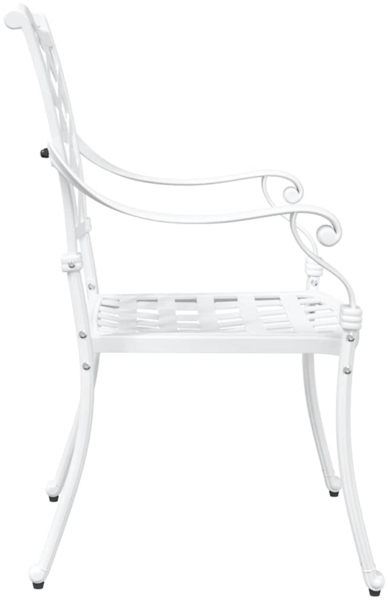 vidaXL Gartenstuhl 2 pcs Weiß 55 x 56,5 x 91cm Aluminium 42002376 Bild 4
