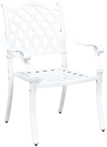 vidaXL Gartenstuhl 2 pcs Weiß 55 x 56,5 x 91cm Aluminium 42002376 Bild 2