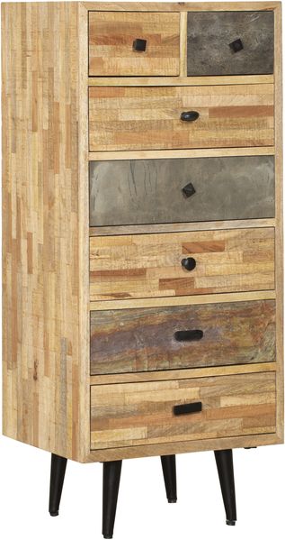 Kommode KJELL - Teak Braun 112 x 35 x 50 cm | Schrank Schlafzimmer Sideboard
