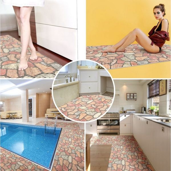 ANRO Schaum-Badematte Antirutschmatte Weichschaummatte Badezimmer Entspannung, Höhe 5 mm, strapazierfähig, Drainage Effekt, Rillen, wasserdurchlässig, rutschhemmend, pflegeleicht, Weich, Rutschfest, Rutschhemmend, Schnelltrockend, mit Drainagelöchern, ...