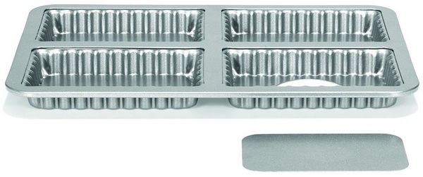 Patisse Patisse Miniform für 4 Törtchen mit abnehmbarem Boden 13x8cm Silver-top P03571