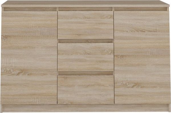 Raumhirsch Furniture Kommode Sideboard 120 cm breit (Maße 40 x 120 x 75 cm mit 2 Türen, 3 Schubladen), verschiedene Farben