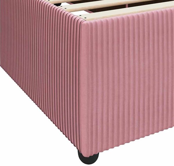 vidaXL Bettrahmen mit Matratze Rosa 200 x 200 cm Stoff 3398443 Bild 8