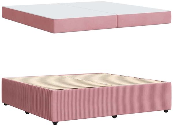 vidaXL Bettrahmen mit Matratze Rosa 200 x 200 cm Stoff 3398443 Bild 4