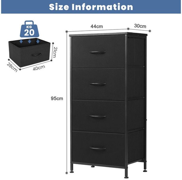 DUMOS Schubkastenkommode Kommode mit Stoffschubladen Stauraumschrank Schubladenschrank (Schubladenkommode), Mit 4, 5, 7, 8, 9 Schubladen