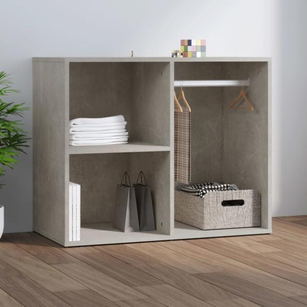 Kleiderschrank, Holzwerkstoff, betongrau, 80 x 40 x 65 cm