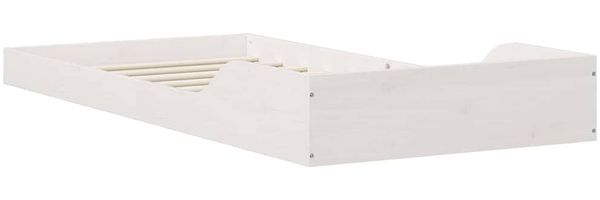 vidaXL Bettrahmen Weiß 90 x 190 cm Massives Kiefernholz 873338 Bild 8