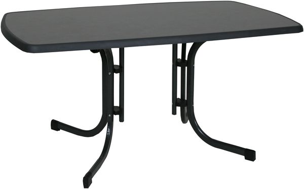 greemotion Klapptisch Outdoor wetterfest Stahlgestell höhenverstellbar Sevelit Platte 150x70x90 cm anthrazit