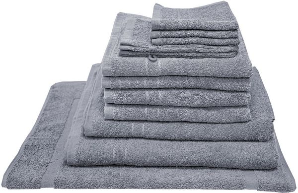 Dyckhoff Handtuch Set Kristall, Frottier (Set, 12-St), Umfangreiches Badezimmer Komplett-Set inklusive Badvorleger