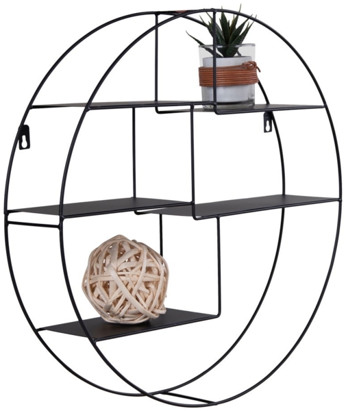 Wandregal, Stahl, schwarz, ø47x10 cm Bild 3