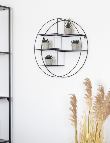 Wandregal, Stahl, schwarz, ø47x10 cm Bild 5