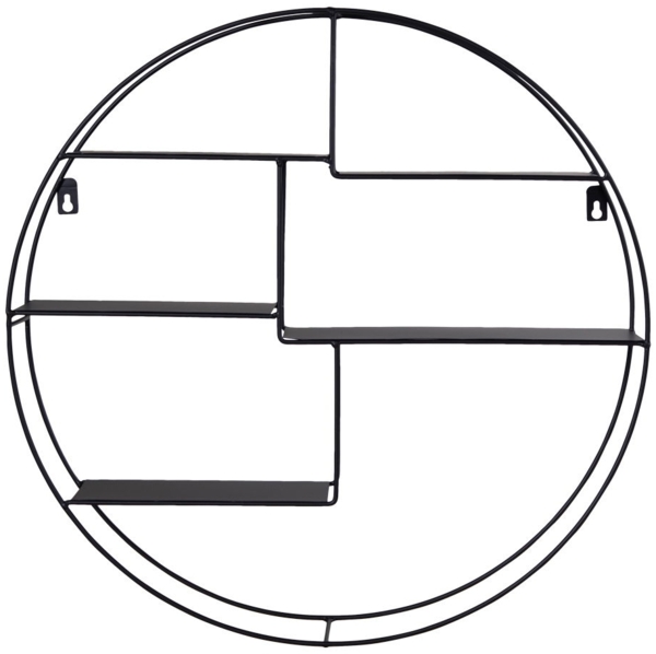 Wandregal, Stahl, schwarz, ø47x10 cm Bild 4