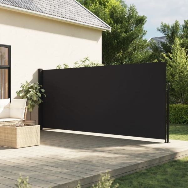 vidaXL Seitenmarkise Ausziehbar Schwarz 180x500 cm 4004444