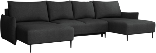 Ecksofa mit Schlaffunktion und Bettkasten Snolik U, schmale Armlehne (Farbe: Velo 636)