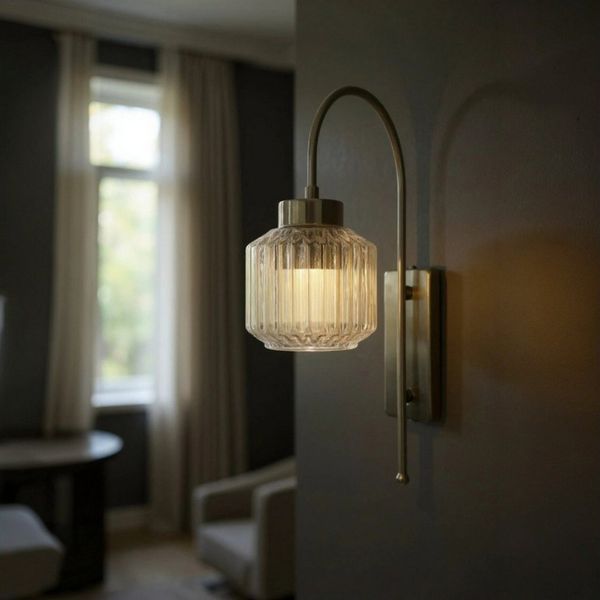 Bamyum Wandleuchte Jerno Vintage Metall und Glas Wandleuchte, ohne Leuchtmittel