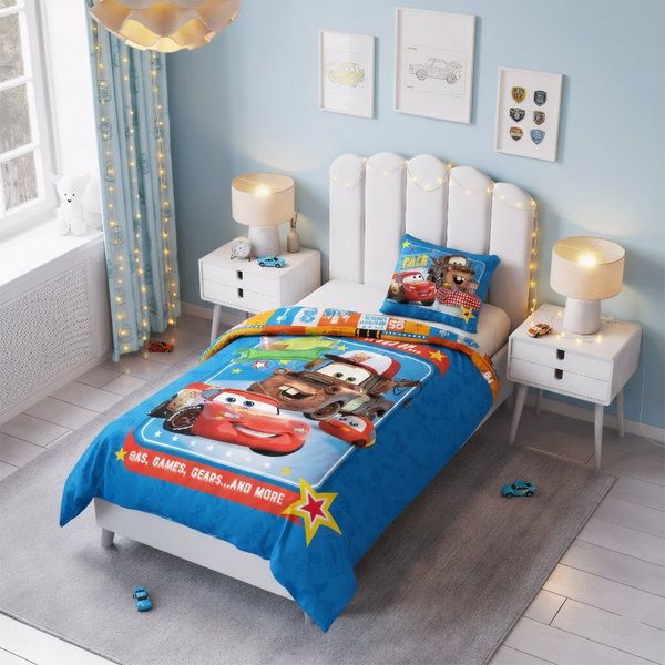 texpot Bettwäsche Kinderbettwäsche Cars Auto Track Stars, 2 teilig