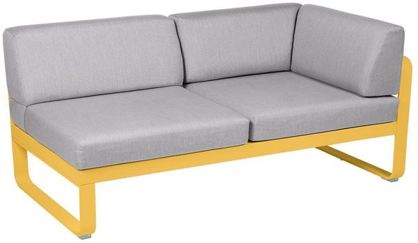 Bellevie Lounge Eck-Modul C6 Honig 79 Flanellgrau 2-Sitzer rechts