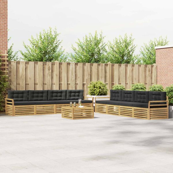 vidaXL Outdoor-Sofagarnitur 9 pcs Weiß und Anthrazit 3390247