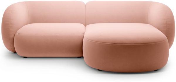 Micadoni Ecksofa Kate 2-Sitzer Rechts Samt Rosa