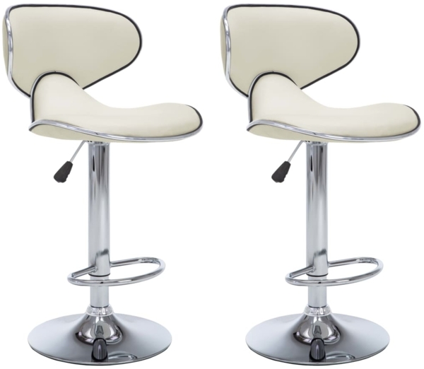 vidaXL Barhocker 2 Stk. Creme Kunstleder [323647]