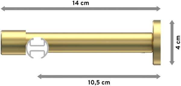 Innenlauf-Gardinenstangen-Set Prestige Savio 300 cm (geteilt in 3 x 100 cm), 1-läufig, 20 mm Ø Messing-Optik Bild 2