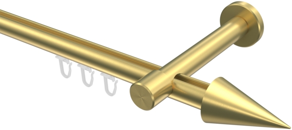 Innenlauf-Gardinenstangen-Set Prestige Savio 300 cm (geteilt in 3 x 100 cm), 1-läufig, 20 mm Ø Messing-Optik Bild 1