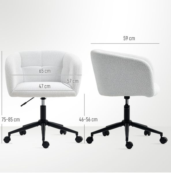 Bürostuhl 65 x 59 x 75-85 cm mit Wannen-Design, Samt-Leinen-Optik und Rollen Bild 8